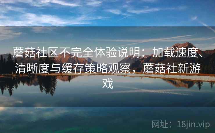蘑菇社区不完全体验说明：加载速度、清晰度与缓存策略观察，蘑菇社新游戏