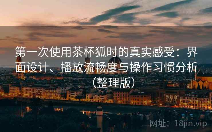 第一次使用茶杯狐时的真实感受：界面设计、播放流畅度与操作习惯分析（整理版）