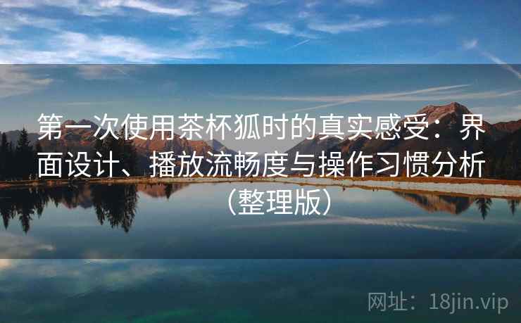 第一次使用茶杯狐时的真实感受：界面设计、播放流畅度与操作习惯分析（整理版）