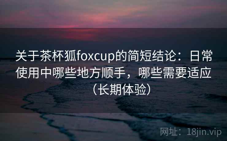 关于茶杯狐foxcup的简短结论:日常使用中哪些地方顺手,哪些需要适应(长期体验) 关于茶杯狐foxcup的简短结论:日常使用中哪些地方顺手,哪些需要适应(长期体验)