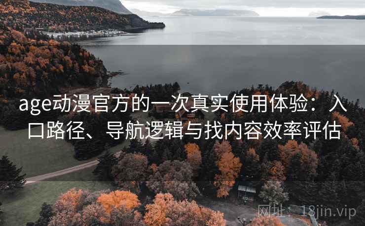 age动漫官方的一次真实使用体验：入口路径、导航逻辑与找内容效率评估